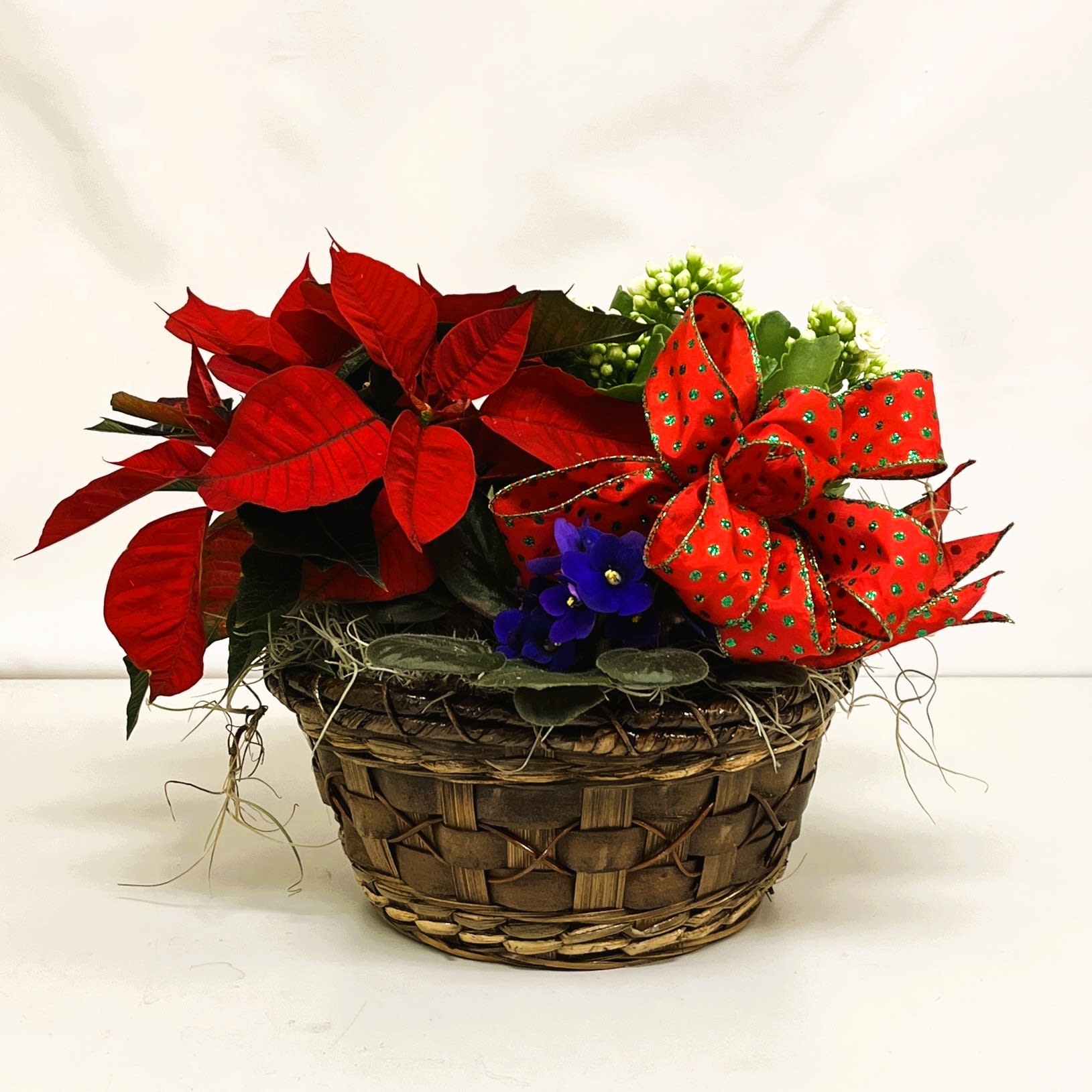 8" Holiday Homecoming Basket Flower Bouquet