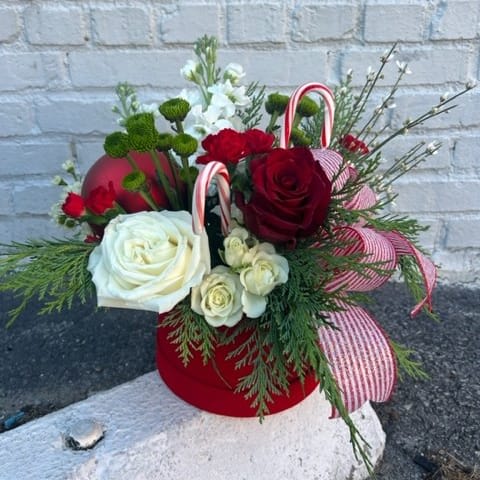 Candy Cane Tidings Flower Bouquet