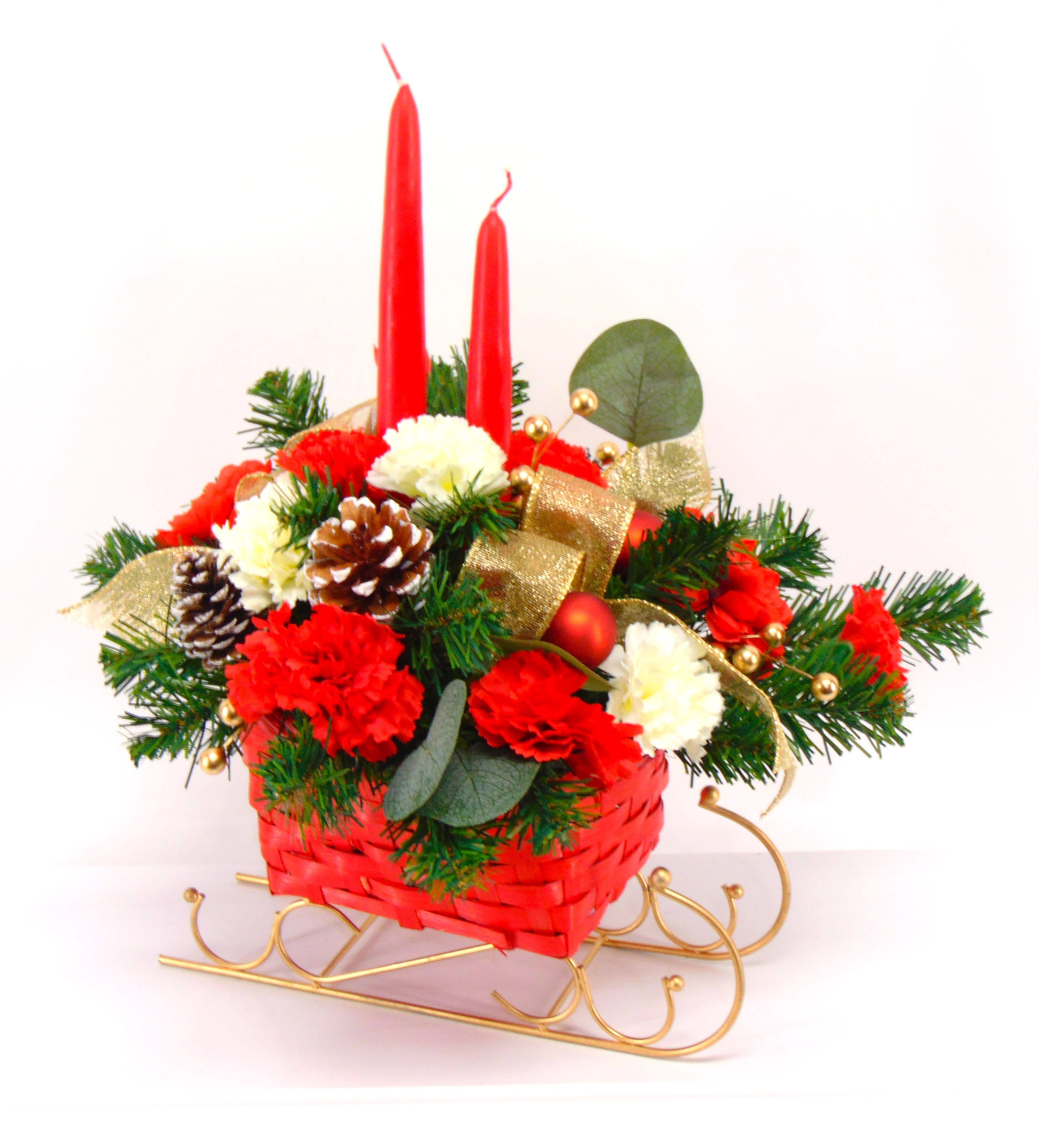 Candlelit Sleigh Ride in Everlasting Blooms Flower Bouquet