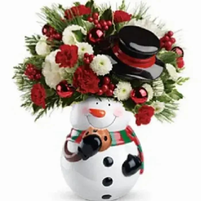 Snowman Cookie Jar Bouquet