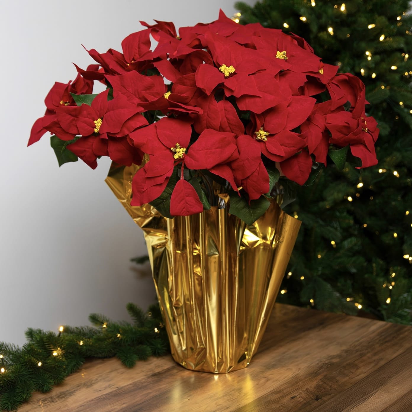 Classic Christmas Poinsettia Flower Bouquet