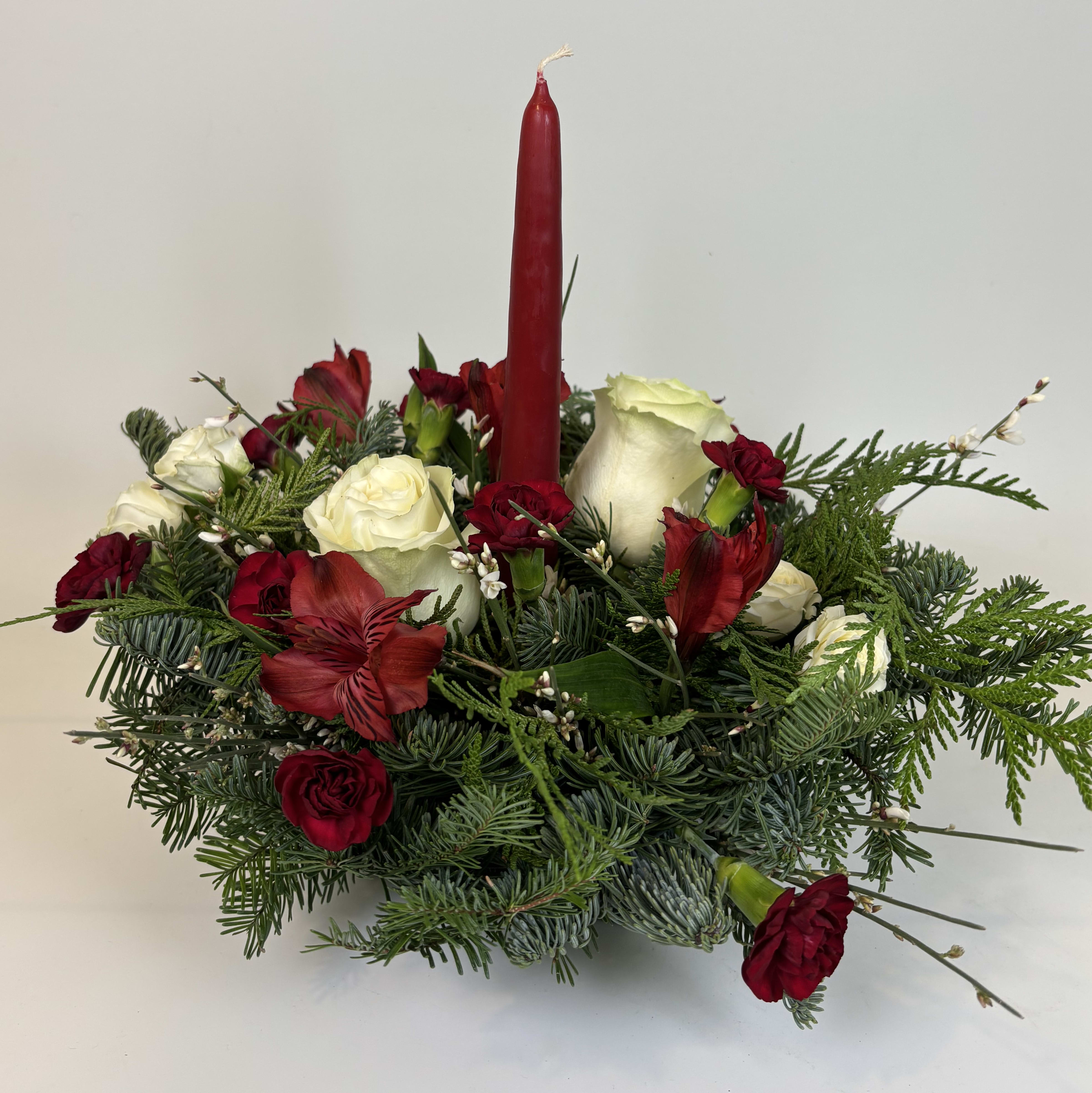 Candle Centerpiece Flower Bouquet