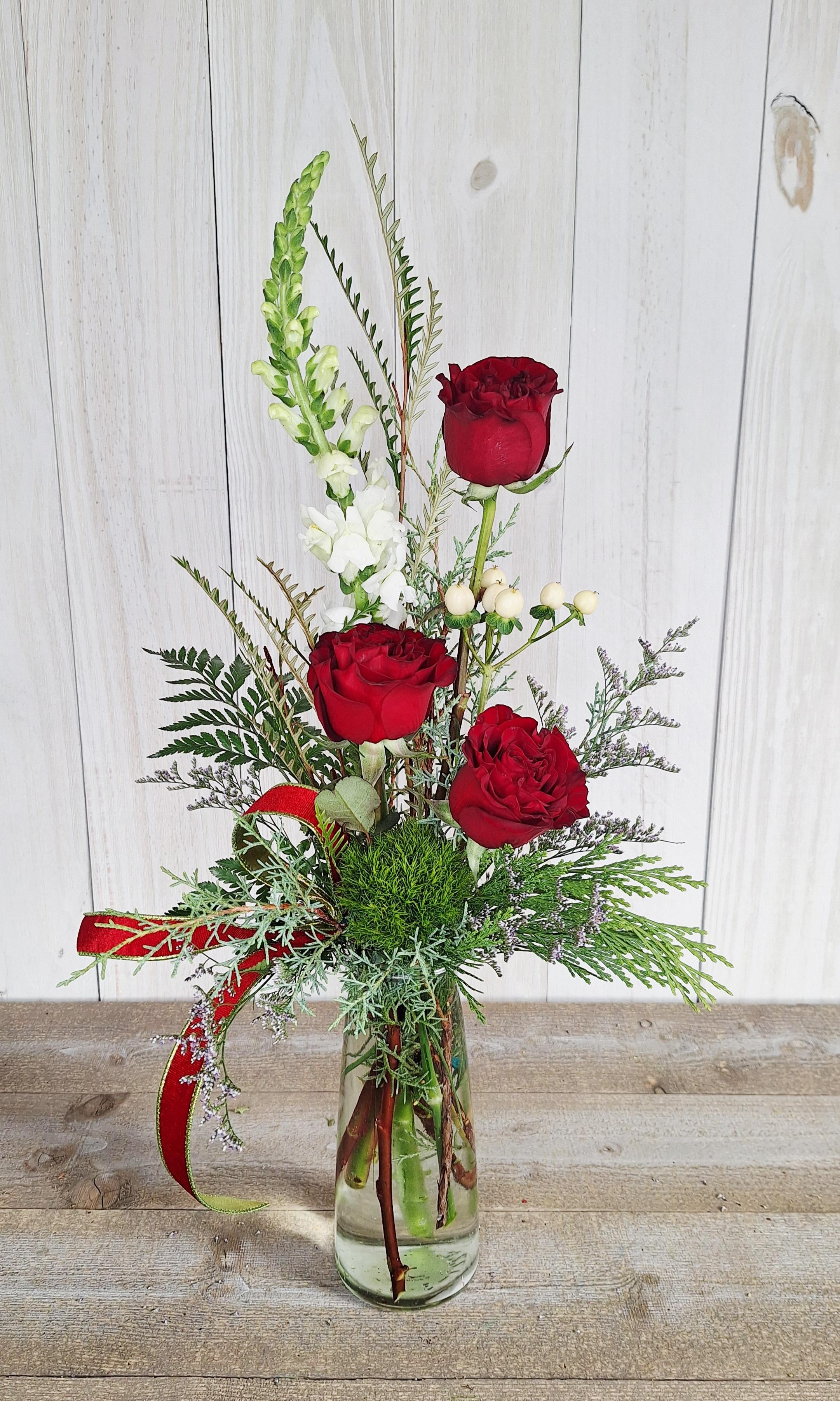 Winter Rose Trifecta Flower Bouquet