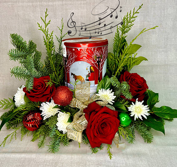 Holiday Musical Tin Cookie Bouquet