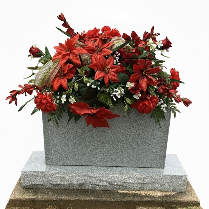 Holiday Cemetery Silk (Artificial) Headstone Spray