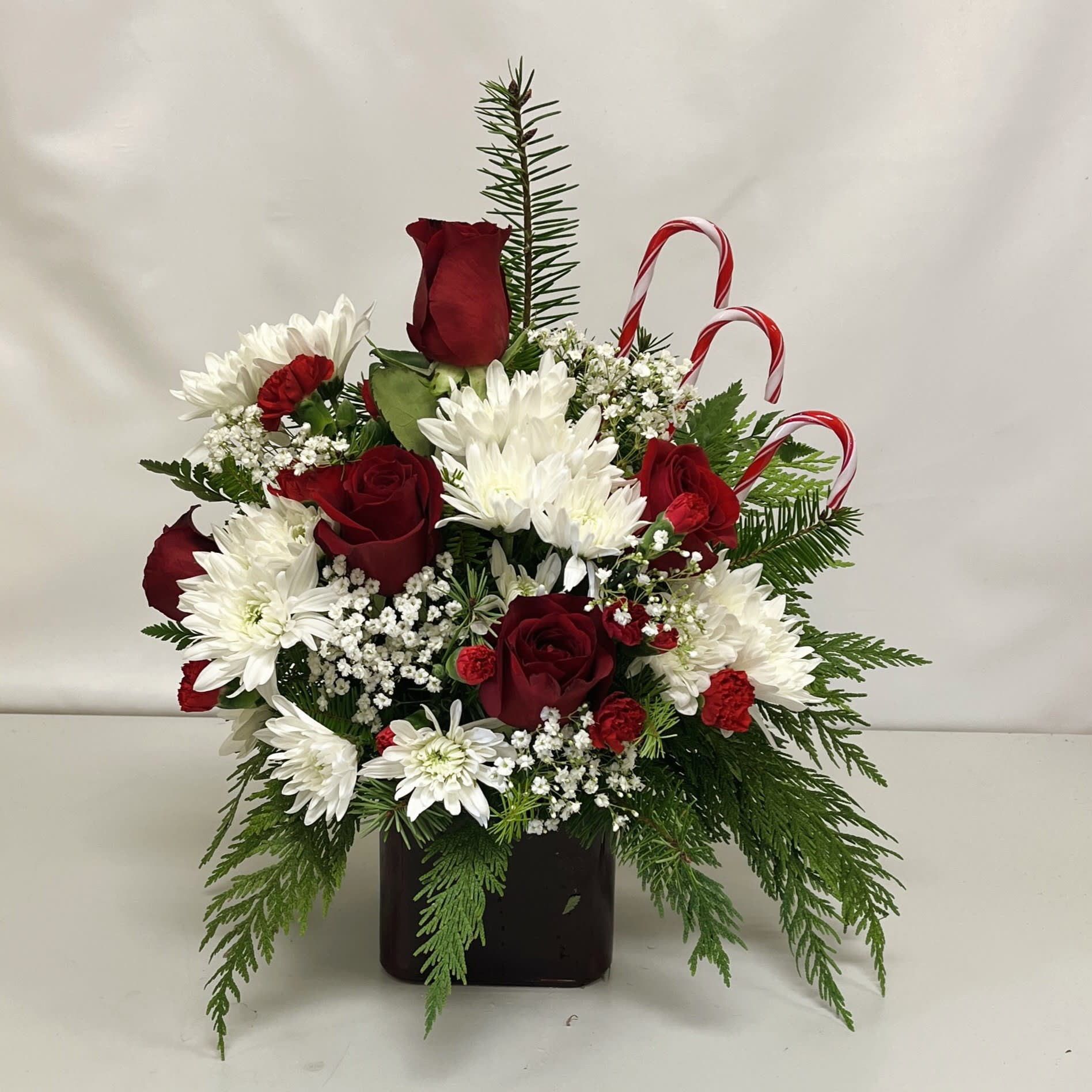 Candy Cane Cube Flower Bouquet
