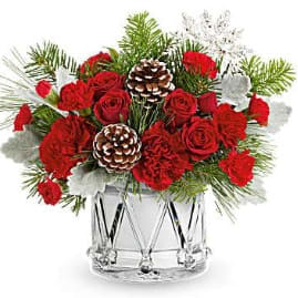 Scarlet Snow Drum Flower Bouquet