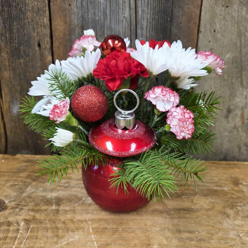 Seasons Greetings Ornament Flower Bouquet