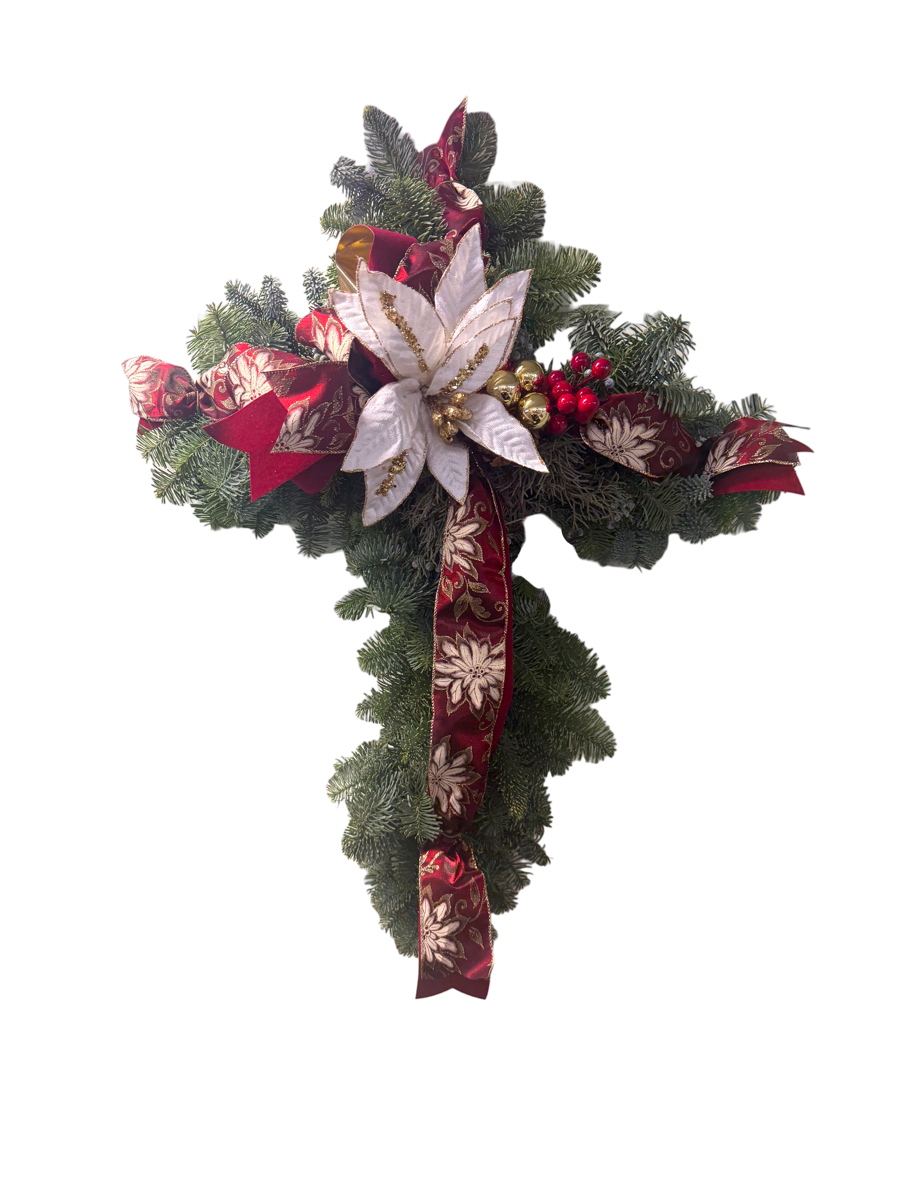 Sacred Holiday Cemetery Cross Flower Bouquet