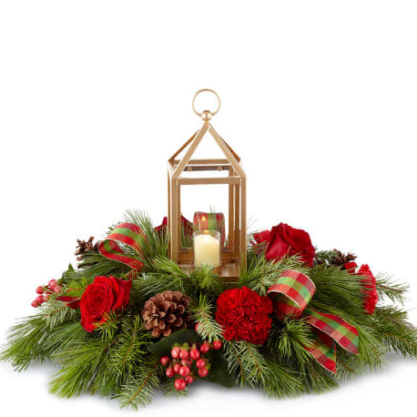 I'll Be Home For Christmas Centerpiece Flower Bouquet