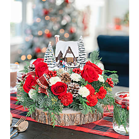 Thomas Kinkade's Warm Winter Wishes Flower Bouquet