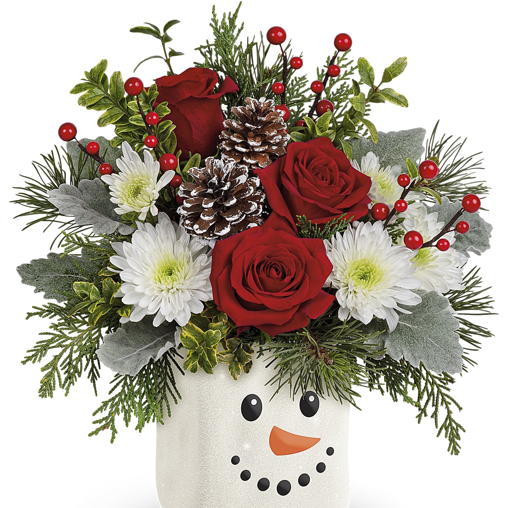 Smiling Snowman Flower Bouquet