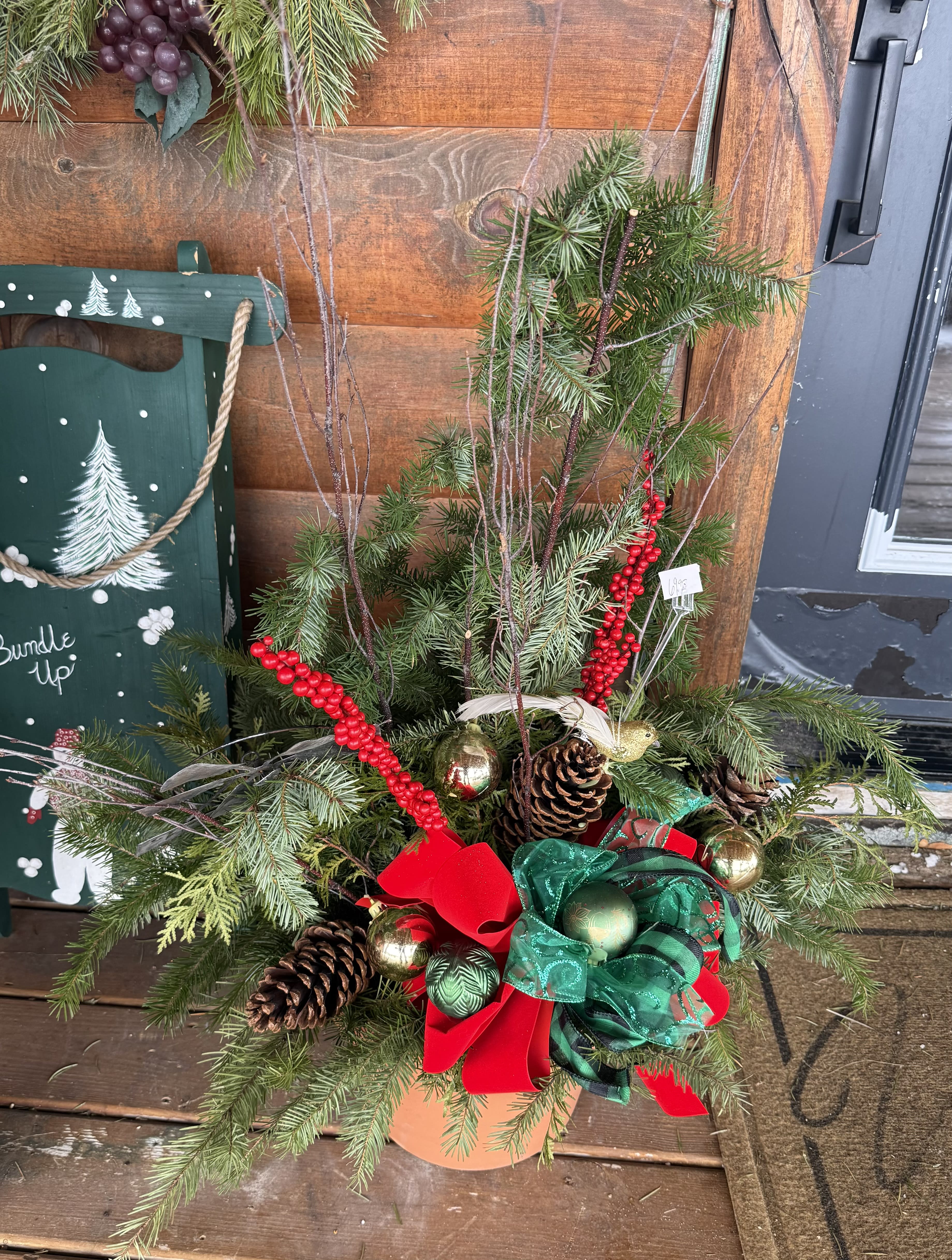 Holiday Hearth Porch Pot