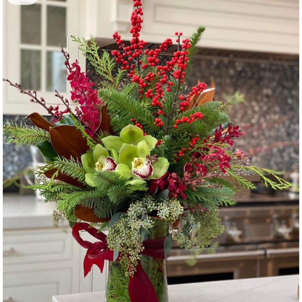 Holiday Berry & Orchid Bouquet