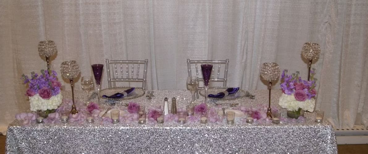 Bride and groom table flowers by Tropical Arrangements, Randallstown MD