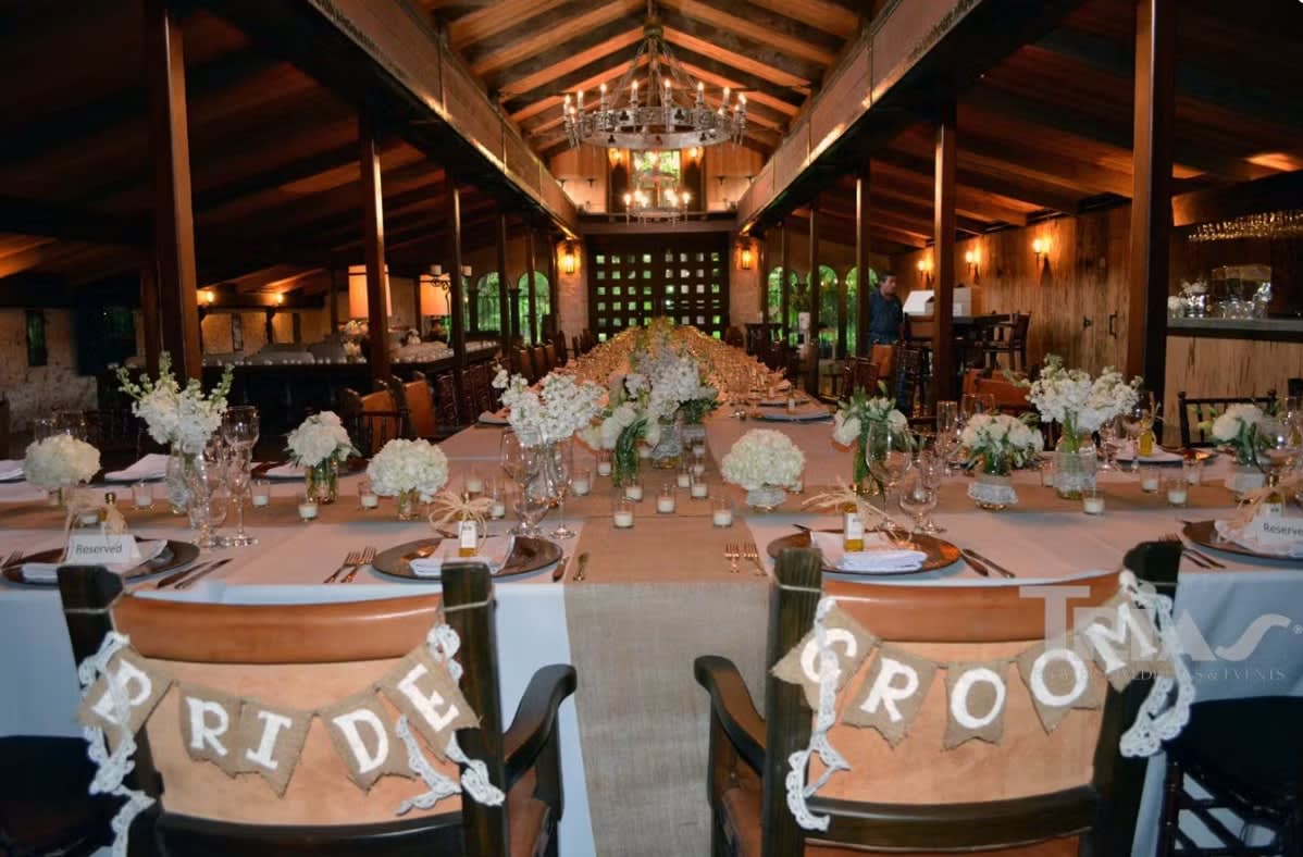 Bride and groom table flowers by Tropical Arrangements, Randallstown MD