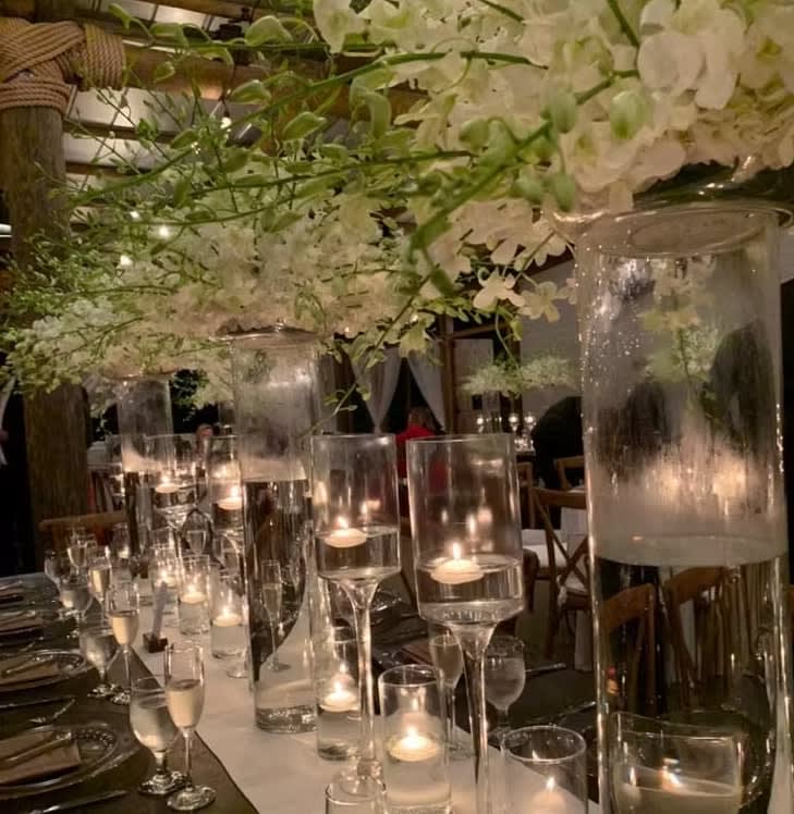 Bride and groom table flowers by Tropical Arrangements, Randallstown MD