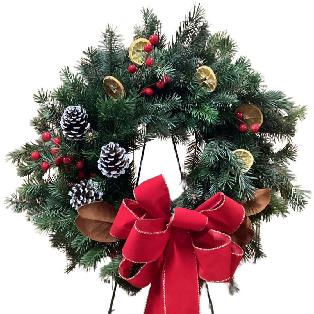 Holiday Hearth Classic Christmas Wreath Flower Bouquet