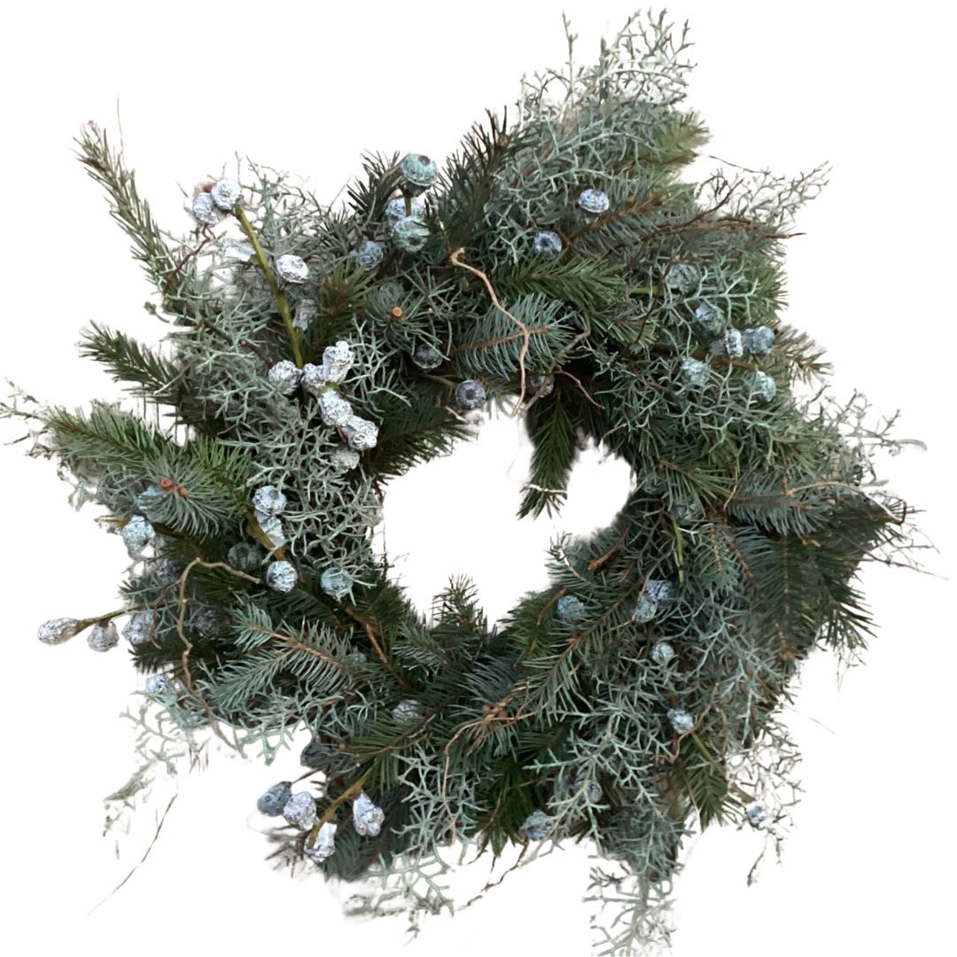 Frosted Woodland Juniper Wreath