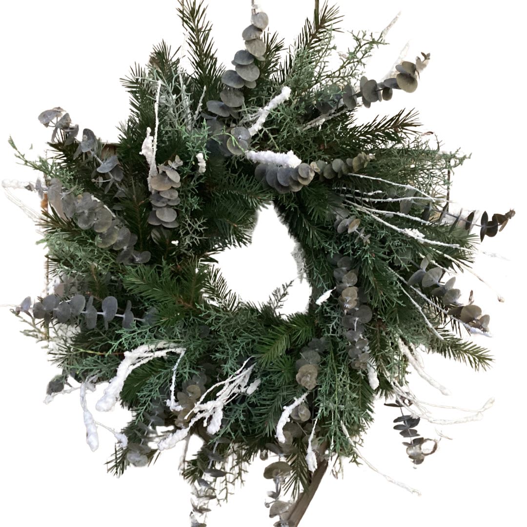 Snowy Eucalyptus Winter Wreath Flower Bouquet
