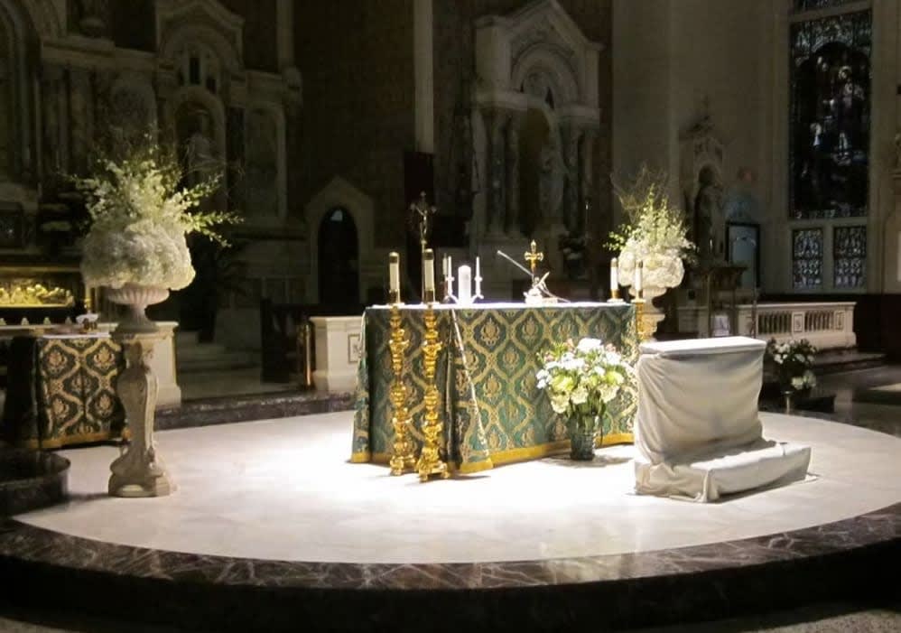 Wedding arch and altar flowers by Tropical Arrangements, Randallstown MD