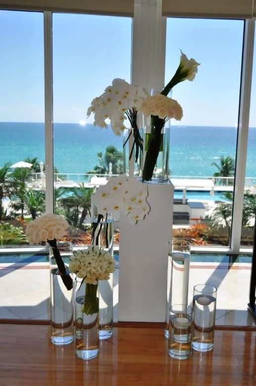 Wedding arch and altar flowers by Tropical Arrangements, Randallstown MD