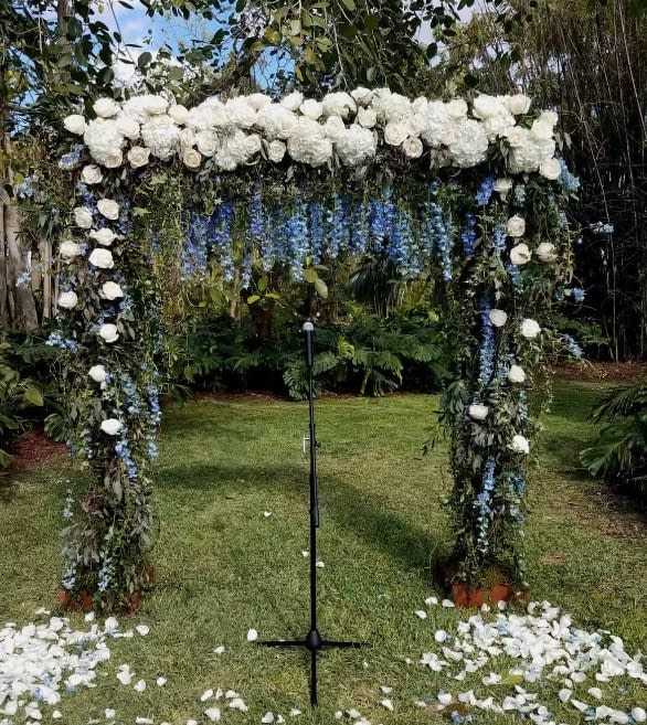Wedding arch and altar flowers by Tropical Arrangements, Randallstown MD