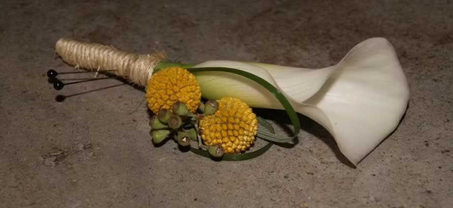 Wedding boutonniere or corsage by Tropical Arrangements, Randallstown MD