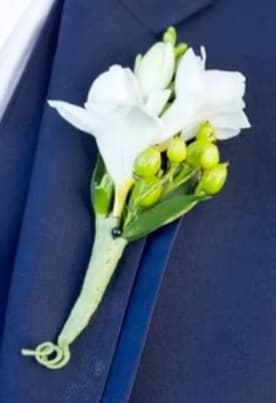Wedding boutonniere or corsage by Tropical Arrangements, Randallstown MD