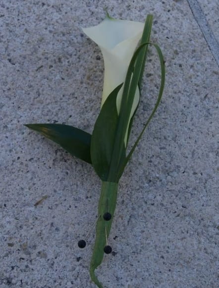 Wedding boutonniere or corsage by Tropical Arrangements, Randallstown MD