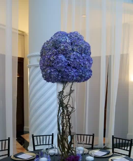Tall wedding centerpiece by Tropical Arrangements, Randallstown MD