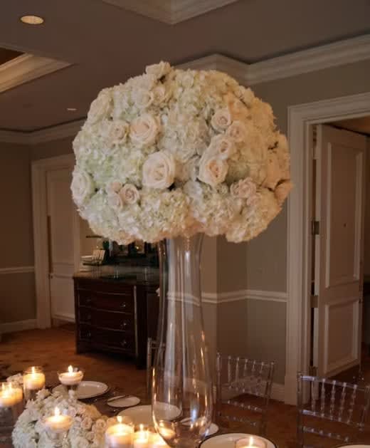 Tall wedding centerpiece by Tropical Arrangements, Randallstown MD