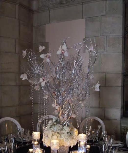 Tall wedding centerpiece by Tropical Arrangements, Randallstown MD