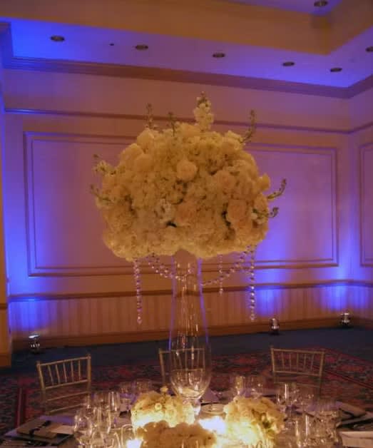 Tall wedding centerpiece by Tropical Arrangements, Randallstown MD