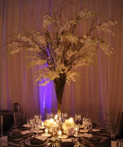 Tall wedding centerpiece by Tropical Arrangements, Randallstown MD
