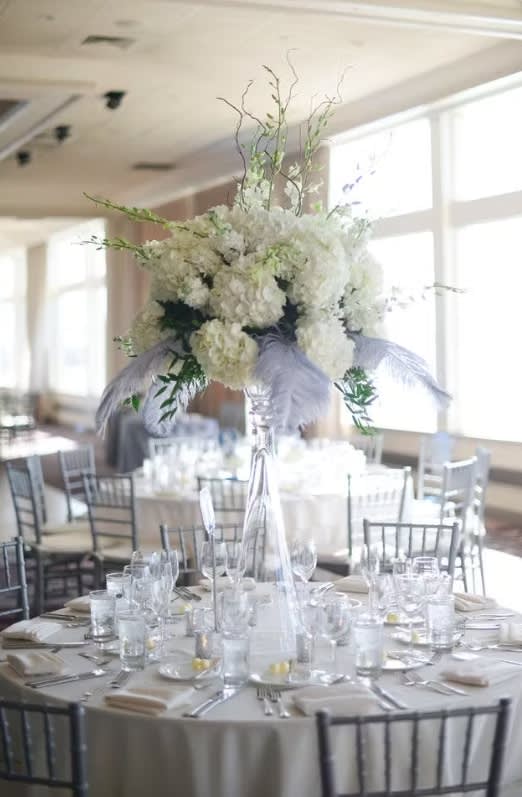 Tall wedding centerpiece by Tropical Arrangements, Randallstown MD