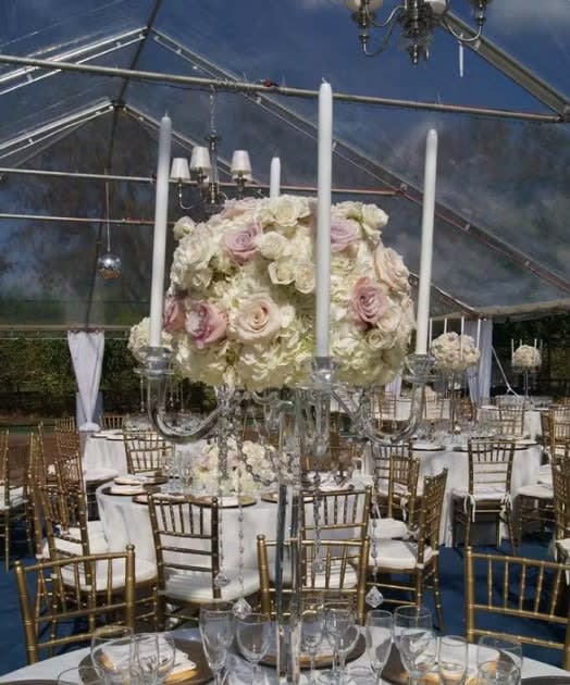 Tall wedding centerpiece by Tropical Arrangements, Randallstown MD