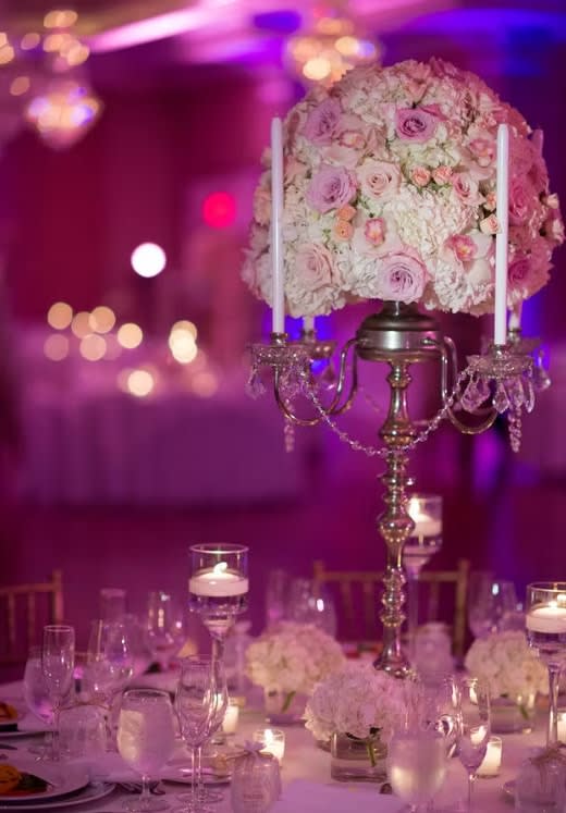 Tall wedding centerpiece by Tropical Arrangements, Randallstown MD
