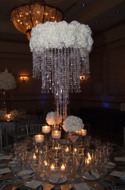Tall wedding centerpiece by Tropical Arrangements, Randallstown MD
