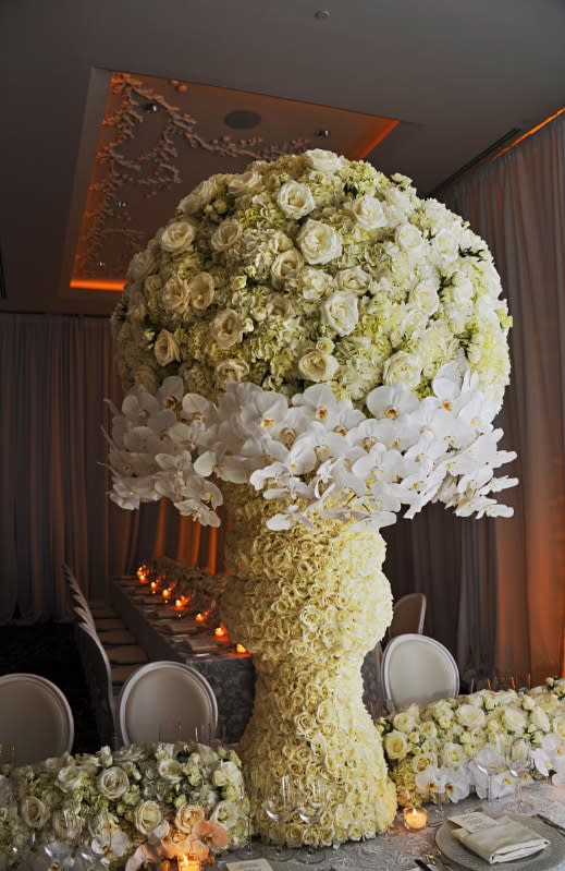 Tall wedding centerpiece by Tropical Arrangements, Randallstown MD
