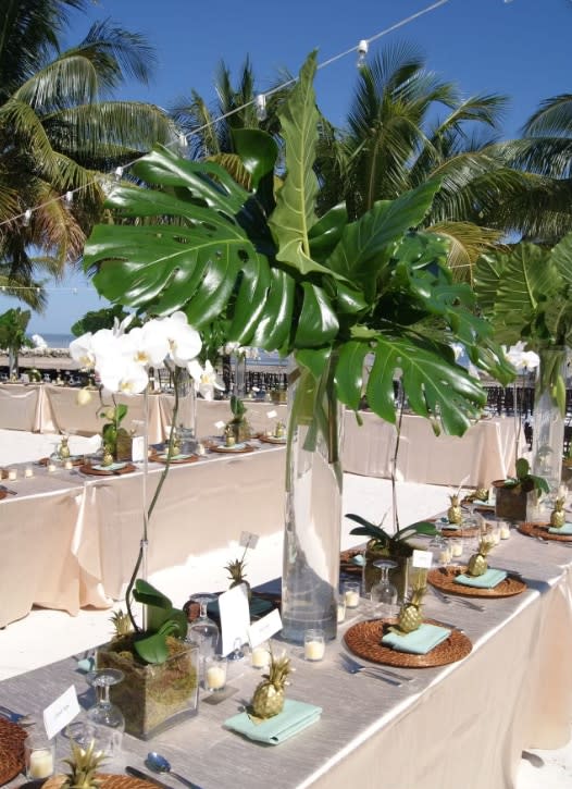 Tall wedding centerpiece by Tropical Arrangements, Randallstown MD