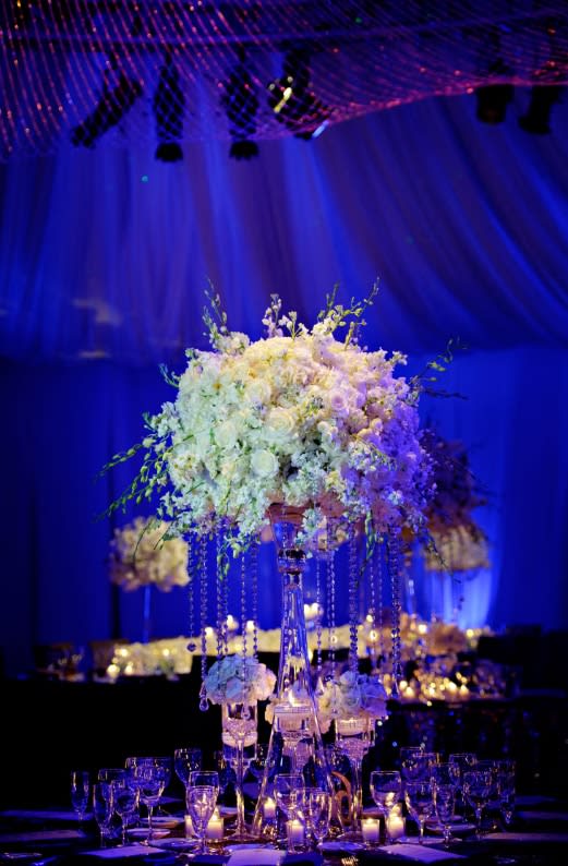 Tall wedding centerpiece by Tropical Arrangements, Randallstown MD