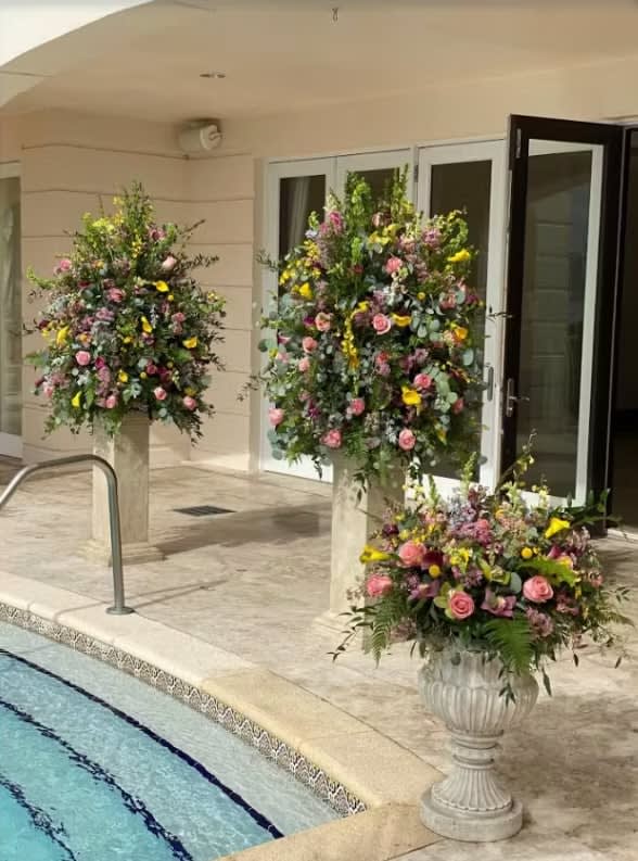 Tall wedding centerpiece by Tropical Arrangements, Randallstown MD