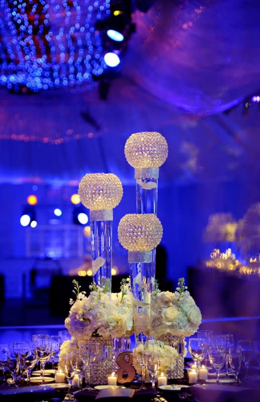 Tall wedding centerpiece by Tropical Arrangements, Randallstown MD