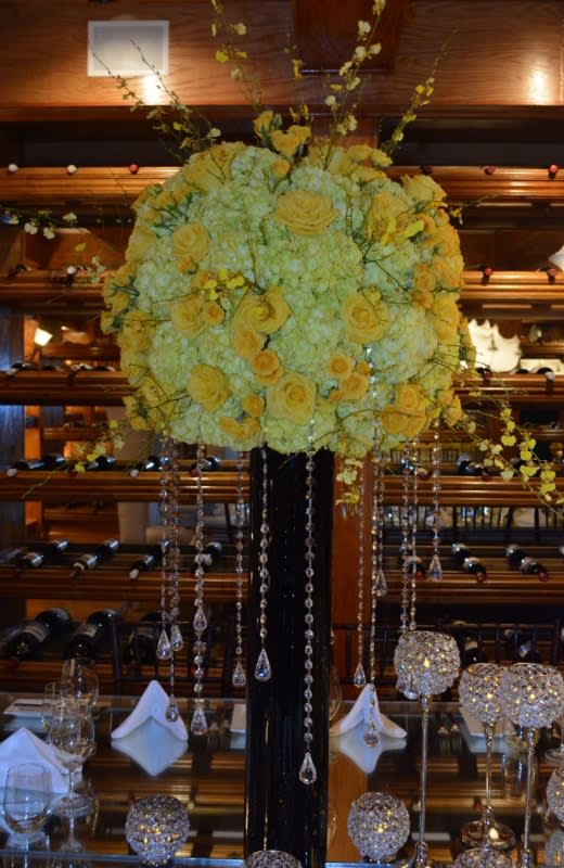 Tall wedding centerpiece by Tropical Arrangements, Randallstown MD