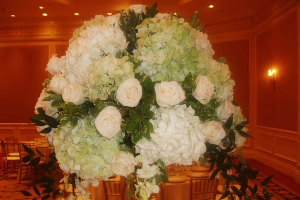 Tall wedding centerpiece by Tropical Arrangements, Randallstown MD