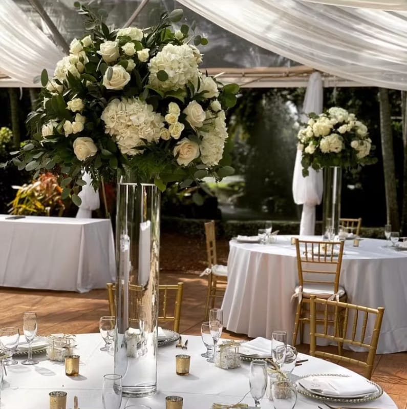 Tall wedding centerpiece by Tropical Arrangements, Randallstown MD