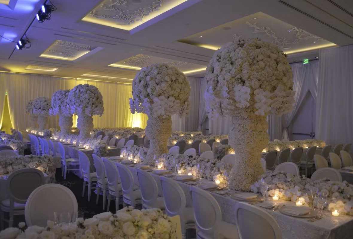 Tall wedding centerpiece by Tropical Arrangements, Randallstown MD