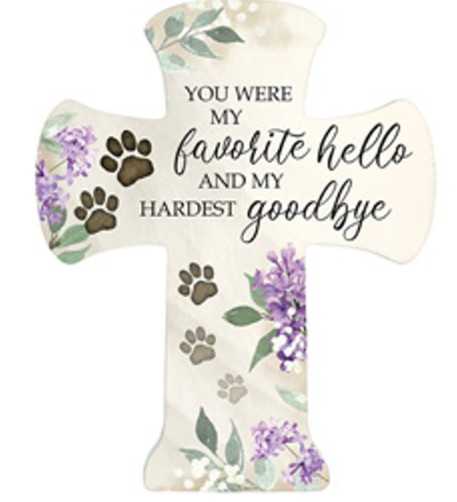 Favorite Hello Pedestal Cross Flower Bouquet