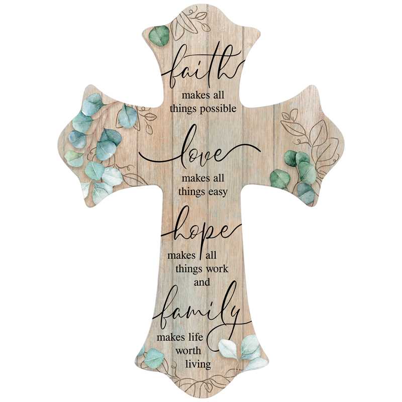 Faith Love Hope Wall Cross